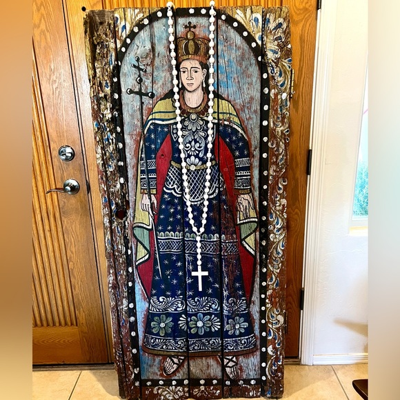 Vintage Pale Pink Wood Rosary XXLarge with Cross - Picture 4 of 6